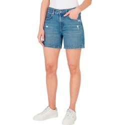 къси,панталони,дамски,панталони,pepe,jeans,regular,mable,high,waist,shorts,blue