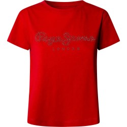 тениска,дамски,тениски,pepe,jeans,ryleigh,short,sleeve,t,shirt,red