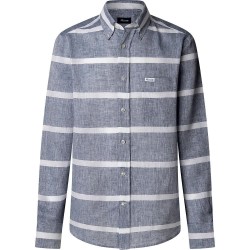 риза,с,дълъг,ръкав,мъжки,ризи,façonnable,cl,bd,lin,navl,stp,long,sleeve,shirt,blue