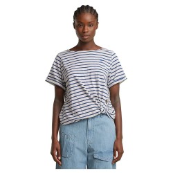 тениска,дамски,тениски,g,star,striped,knot,short,sleeve,t,shirt,white,(light,chalk,mid,blue,stripe)