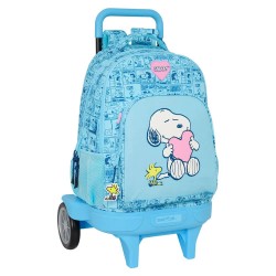 раница,раници,safta,compact,with,remove,evolutive,trolley,snoopy,love,wheeled,backpack,multicolor,(blue)