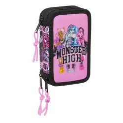 канцеларски,принадлежности,safta,triple,filled,monster,high,drama,pencil,case,36,pieces,pink,(multicolor)