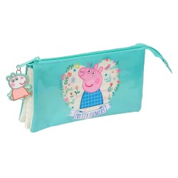 канцеларски,принадлежности,safta,triple,peppa,pig,pretty,flowers,pencil,case,blue,(multicolor)