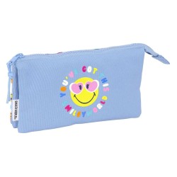 канцеларски,принадлежности,safta,triple,smiley,world,joyful,pencil,case,blue,(multicolor)