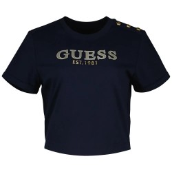 тениска,дамски,тениски,guess,cn,cropped,washed,logo,short,sleeve,t,shirt,blackened,blue,(blue)