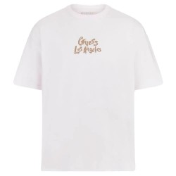 тениска,мъжки,тениски,guess,cn,patch,at,back,short,sleeve,t,shirt,white