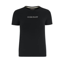 тениска,дамски,тениски,guess,jeans,gj,slim,logo,print,short,sleeve,t,shirt,black,(jet,black,a996)