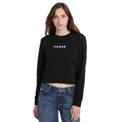 блуза,дамски,блузи,guess,jeans,gj,crop,cn,3d,emb,sweatshirt,black,(jet,black,a996)