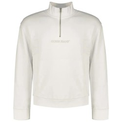 блуза,мъжки,пуловери,guess,jeans,gj,reg,embro,half,zip,sweatshirt,pure,white,(white)