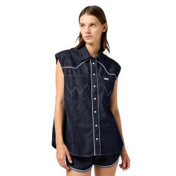 дамски,блузи,дамски,ризи,wrangler,112362,3,4,sleeve,shirt,saddle,(blue)