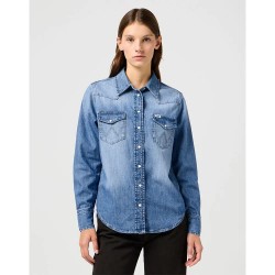 риза,с,дълъг,ръкав,дамски,блузи,дамски,ризи,wrangler,heritage,long,sleeve,shirt,blue,melon,wash,(blue)