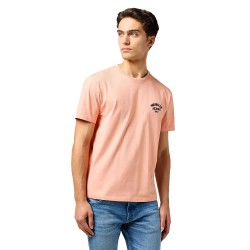 Тениска Wrangler Small Logo short sleeve T-shirt - Orange (Shrimp) тениска,мъжки,тениски,wrangler,small,logo,short,sleeve,t,shirt,orange,(shrimp)