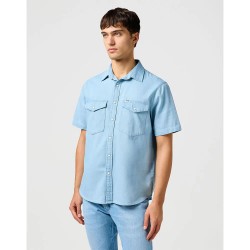 риза,с,къс,ръкав,мъжки,ризи,wrangler,western,short,sleeve,shirt,superfade,(blue)