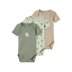 детски,облекла,за,момчета,name,it,elephant,short,sleeve,body,3,units,beige,green,(sea,foam)