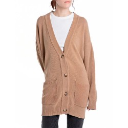 жилетка,дамски,пуловери,дамски,плетени,дрехи,replay,dk3866.000.g23662g,cardigan,brown