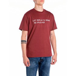тениска,мъжки,тениски,replay,m3021.000.2660,short,sleeve,t,shirt,red,brick,(red)