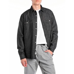 риза,с,дълъг,ръкав,мъжки,ризи,replay,m4150.000.88490b,long,sleeve,shirt,black