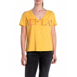 тениска,дамски,тениски,replay,w3084f.000.20994,short,sleeve,v,neck,t,shirt,mimosa,(yellow)