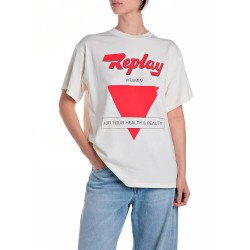 тениска,дамски,тениски,replay,w3378.000.2660,short,sleeve,t,shirt,white,(butter,white)