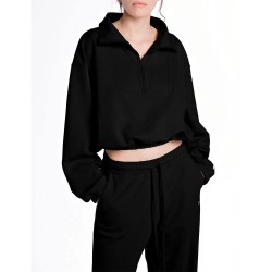 блуза,дамски,блузи,replay,w3460.000.23818p,half,zip,sweatshirt,black