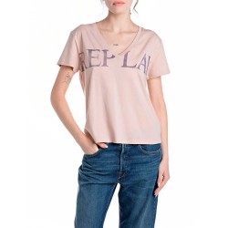 тениска,дамски,тениски,replay,w3084f.000.20994,short,sleeve,v,neck,t,shirt,pink,salt,(pink)