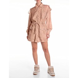 рокля,дамски,поли,и,рокли,replay,w9159.000.85160g,long,sleeve,short,dress,tan,(brown)