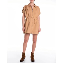 рокля,дамски,поли,и,рокли,replay,w9152.000.85057,short,sleeve,short,dress,brown