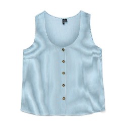 тениска,дамски,тениски,vero,moda,bumpy,sleeveless,t,shirt,blue,(airy,blue,snow,white)