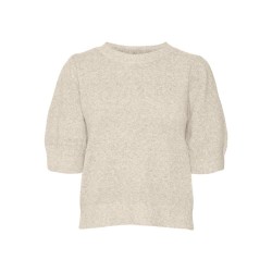 блуза,дамски,пуловери,дамски,плетени,дрехи,vero,moda,doffy,petite,short,sleeve,sweater,beige,(birch,w,melange)