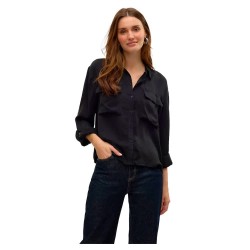 риза,с,дълъг,ръкав,дамски,блузи,дамски,ризи,vero,moda,fabiana,long,sleeve,shirt,black
