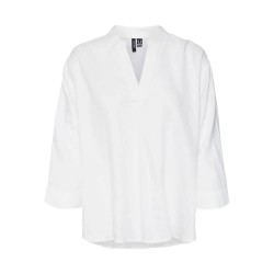 тениска,дамски,тениски,vero,moda,linn,3,4,sleeve,t,shirt,snow,white,(white)