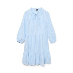 рокля,дамски,поли,и,рокли,vero,moda,nanna,long,sleeve,midi,dress,blue,(airy,blue,snow,white)