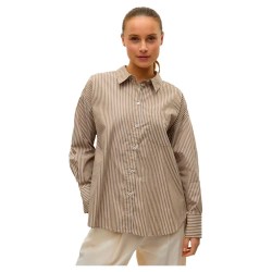 риза,с,дълъг,ръкав,дамски,блузи,дамски,ризи,vero,moda,parina,loose,stripe,long,sleeve,shirt,brown,(otter,snow,white)