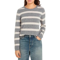 Блуза Tommy hilfiger Soft sweater - Grey (Mid Grey / Ivory Petal Heather Stripe) блуза,дамски,пуловери,дамски,плетени,дрехи,tommy,hilfiger,soft,sweater,grey,(mid,grey,ivory,petal,heather,stripe)