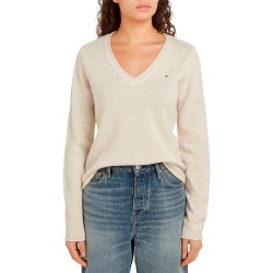 блуза,дамски,пуловери,дамски,плетени,дрехи,tommy,hilfiger,soft,v,neck,sweater,beige,(ivory,petal,heather)