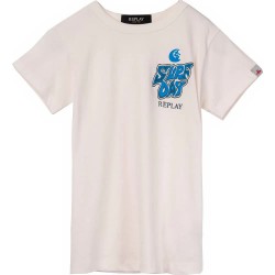тениска,детски,тениски,replay,sb7360.056.2660,short,sleeve,t,shirt,beige,(milk,white)