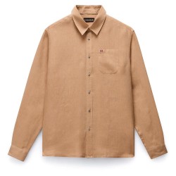 риза,с,дълъг,ръкав,мъжки,ризи,napapijri,linen,long,sleeve,shirt,tannin,(brown)