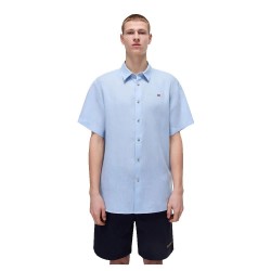риза,с,къс,ръкав,мъжки,ризи,napapijri,linen,short,sleeve,shirt,soft,chamber,(blue)
