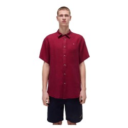 риза,с,къс,ръкав,мъжки,ризи,napapijri,linen,short,sleeve,shirt,tibetan,red,(red)