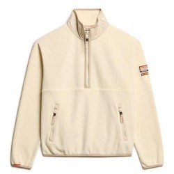 блуза,дамски,блузи,superdry,active,half,zip,sweatshirt,beige,(rice,white)