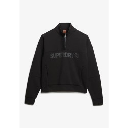 блуза,дамски,блузи,superdry,active,tech,logo,relaxed,half,zip,sweatshirt,black