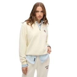 блуза,дамски,блузи,superdry,athletic,collared,half,zip,sweatshirt,beige