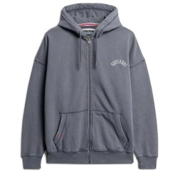блуза,дамски,блузи,superdry,athletic,ess,oversized,full,zip,sweatshirt,grey
