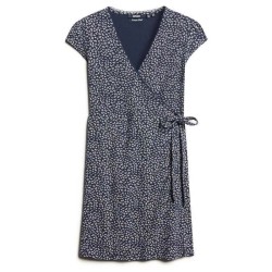 Рокля Superdry Athletic Essential Wrap short sleeve dress - Blue (Navy Ditsy) рокля,дамски,поли,и,рокли,superdry,athletic,essential,wrap,short,sleeve,dress,blue,(navy,ditsy)