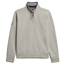 блуза,мъжки,пуловери,superdry,core,pique,henley,half,zip,sweatshirt,grey