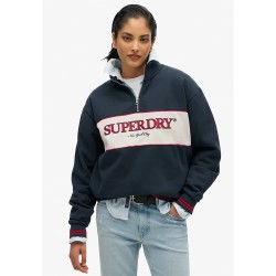 блуза,дамски,блузи,superdry,country,club,loose,half,zip,sweatshirt,blue