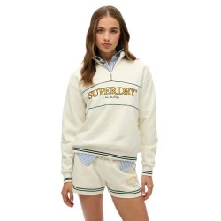 блуза,дамски,блузи,superdry,country,club,loose,half,zip,sweatshirt,beige,(off,white)