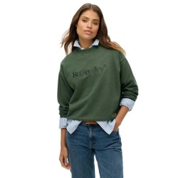 блуза,дамски,блузи,superdry,emb,core,logo,loose,sweatshirt,green