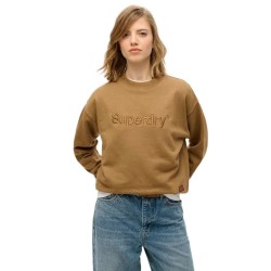 блуза,дамски,блузи,superdry,emb,core,logo,loose,sweatshirt,brown,(deep,beige)