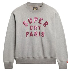 блуза,дамски,блузи,superdry,embellished,varsity,loose,sweatshirt,grey,(grey,marl)